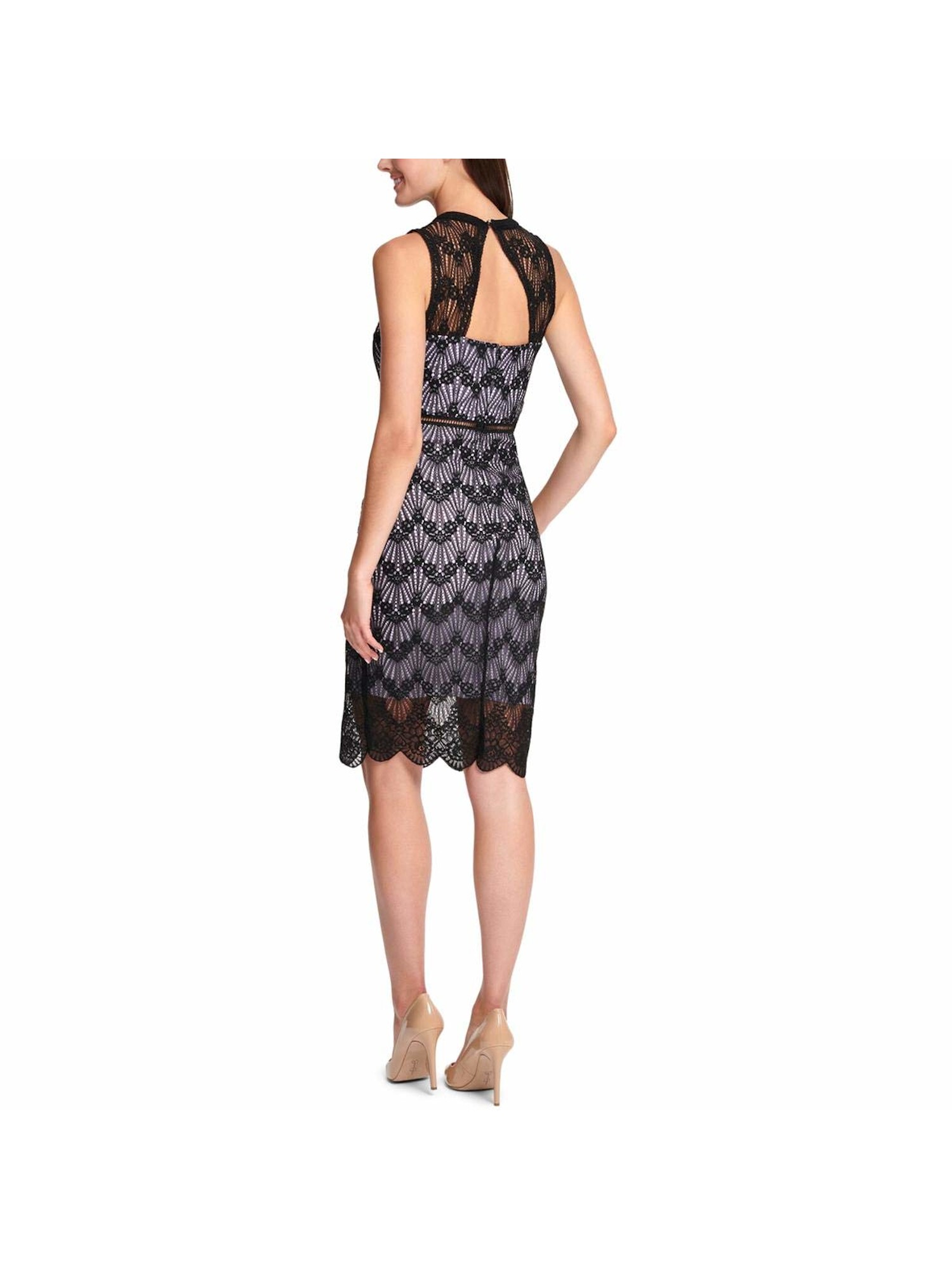 GUESS 128 Womens New Black Lace Cut Out Halter Sleeveless Sheath Dress