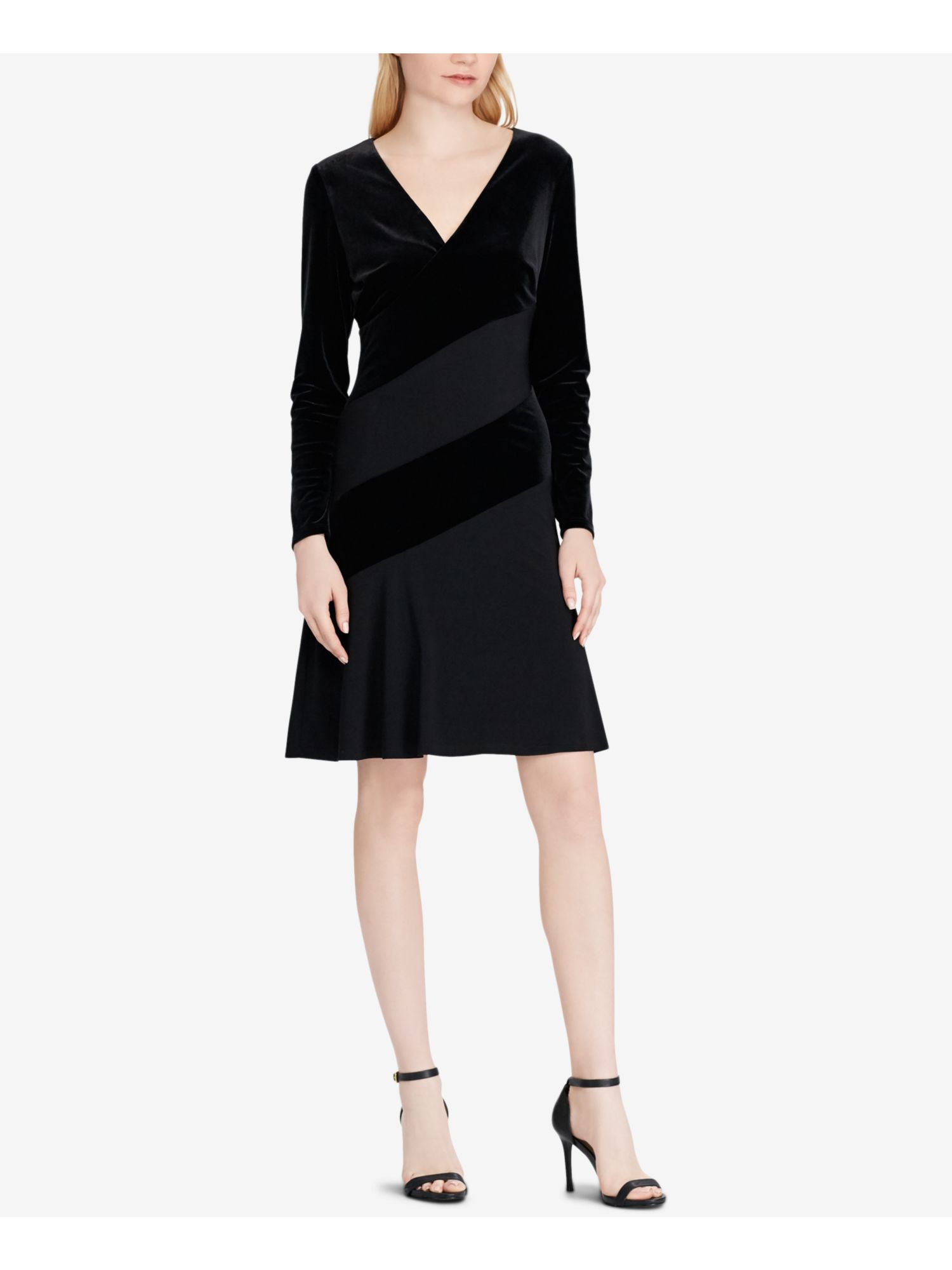 ralph lauren long sleeve black dress