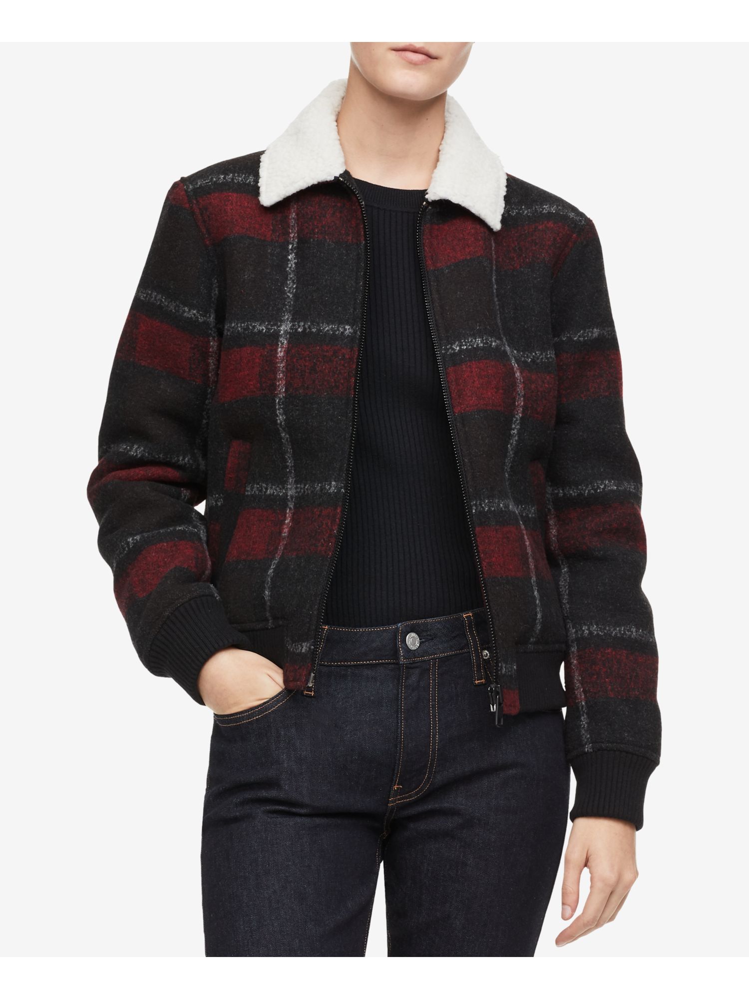 calvin klein plaid jacket