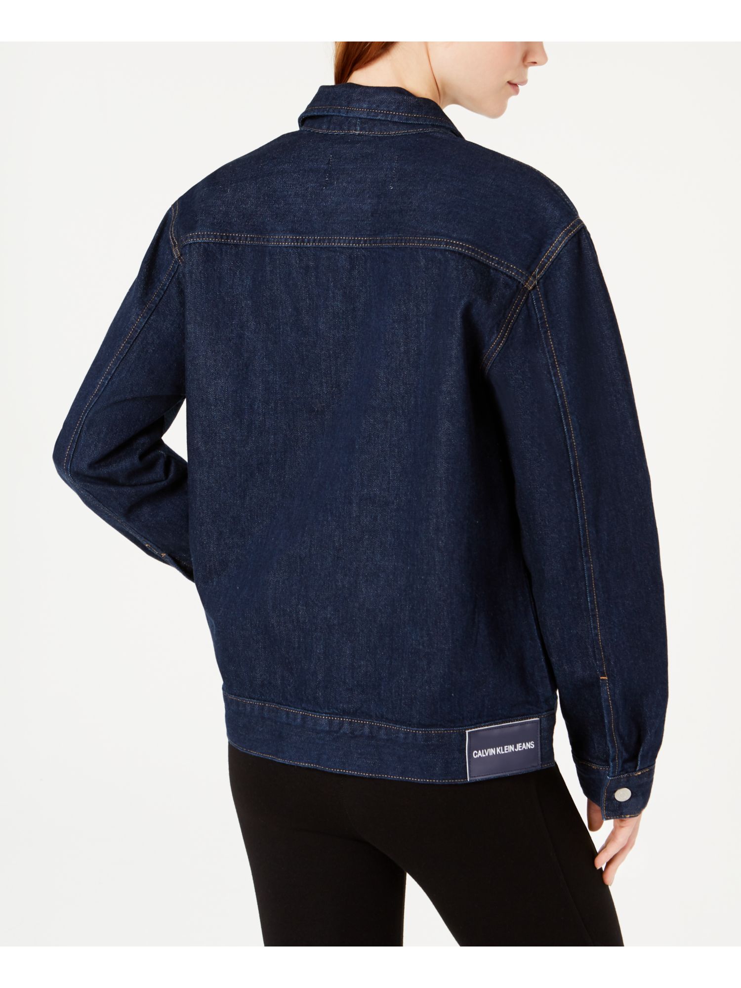 CALVIN KLEIN Womens Navy Denim Trucker Casual Jacket M eBay