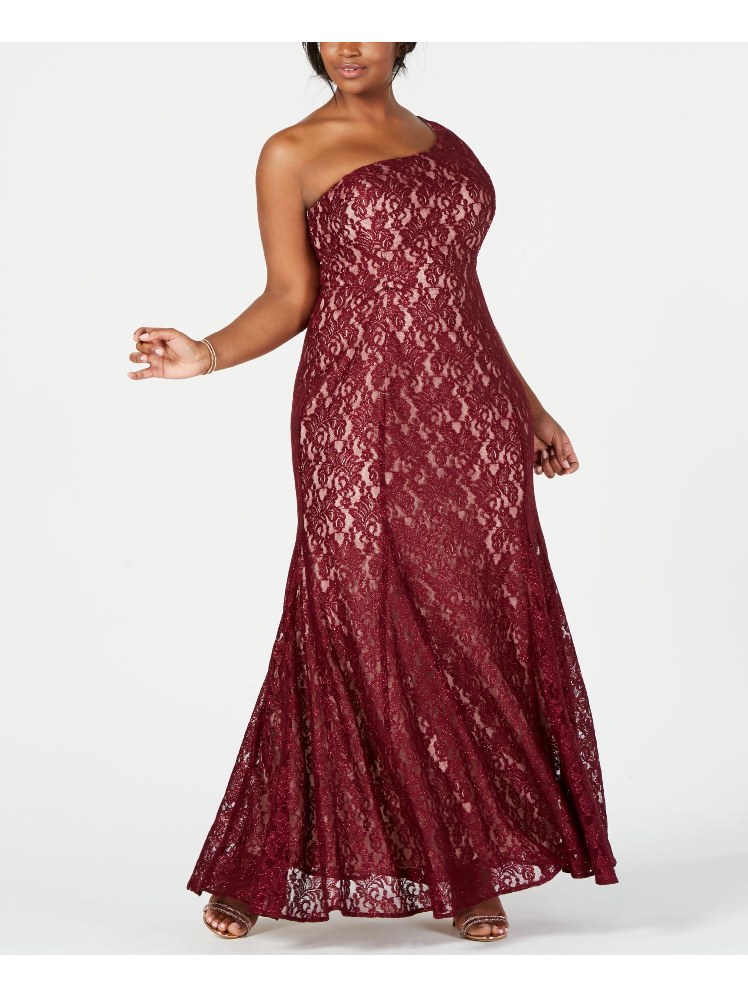 NIGHTWAY Womens Burgundy Asymmetrical Neckline Maxi Shift Formal Dress Plus 14W 707762182431 | eBay