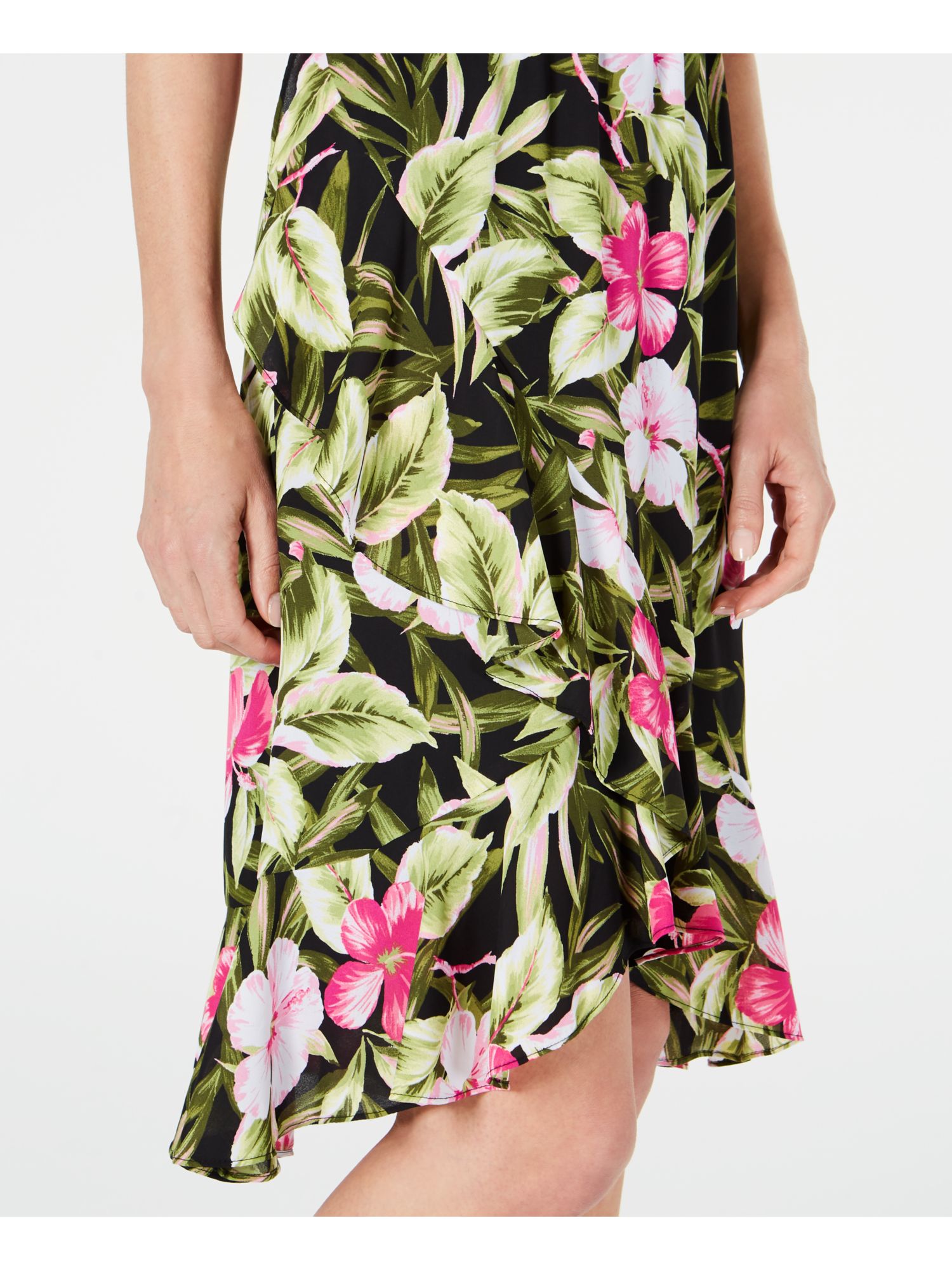 KASPER $79 Womens New 0128 Pink Floral Below The Knee Hi-Lo Casual Skirt 8 B+B | eBay
