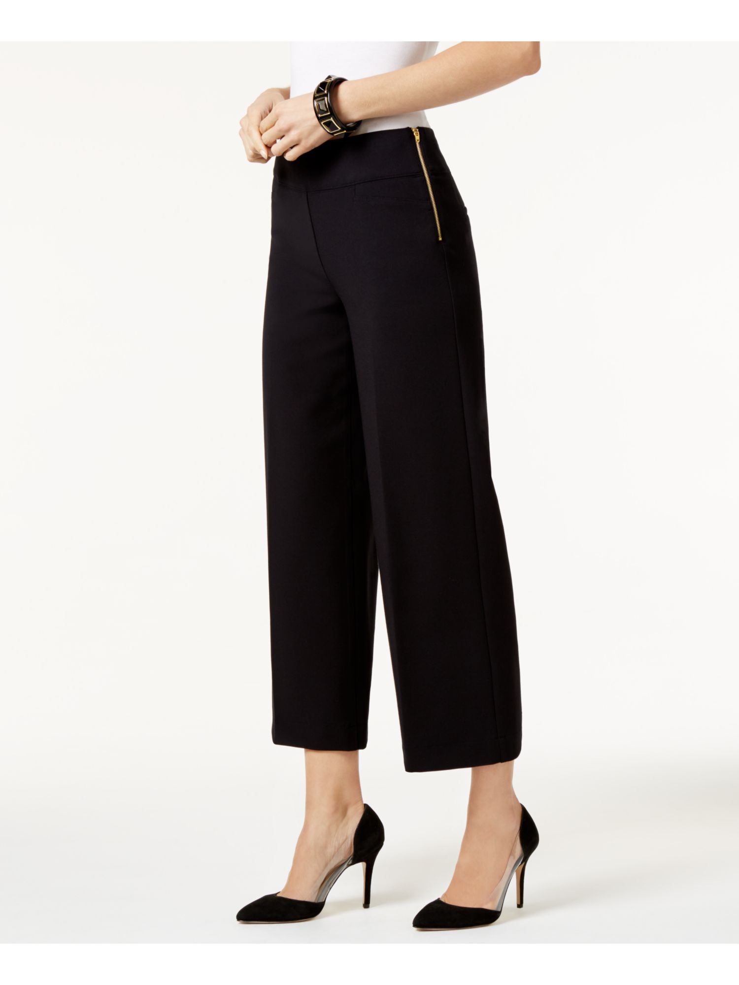 INC $79 Womens New 1572 Black Wide Leg Wear To Work Pants 2 B+B | eBay