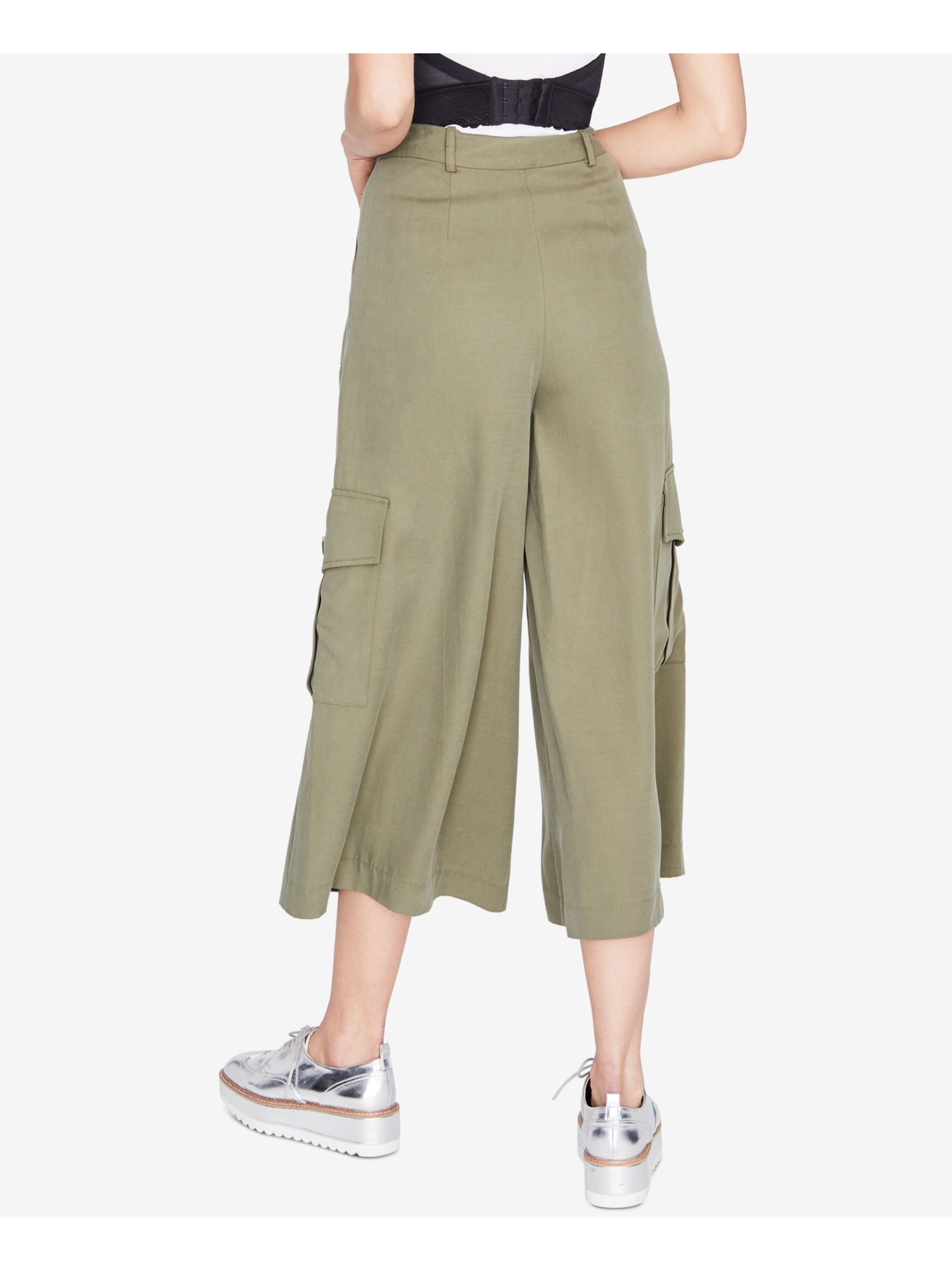 RACHEL ROY 99 Womens New 1614 Green Cargo Style Wide Leg Pants 2 B+B