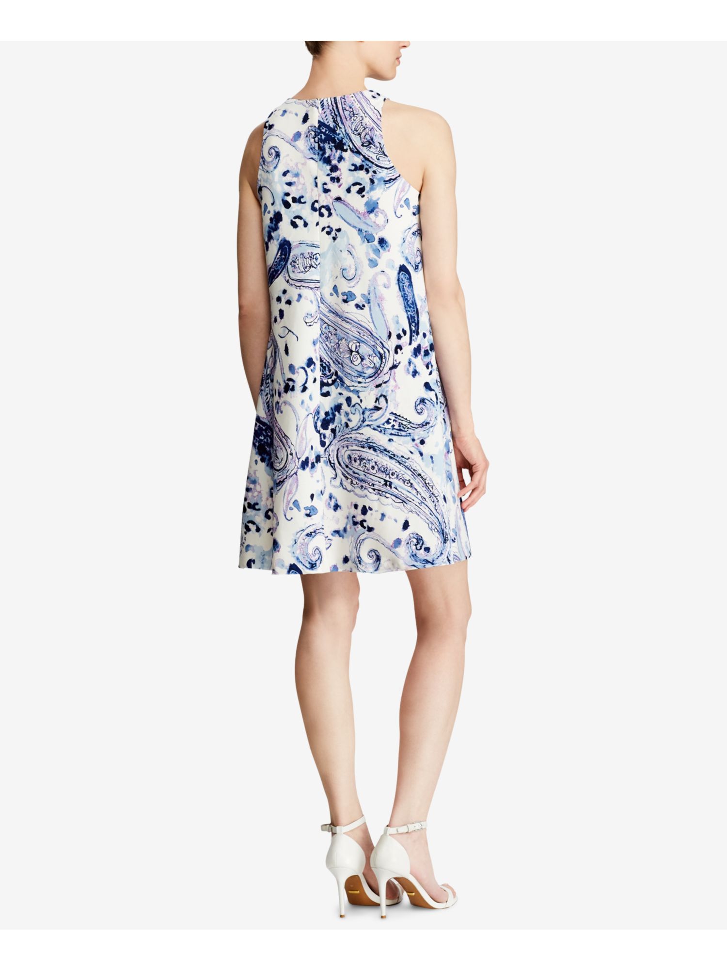ralph lauren blue paisley dress